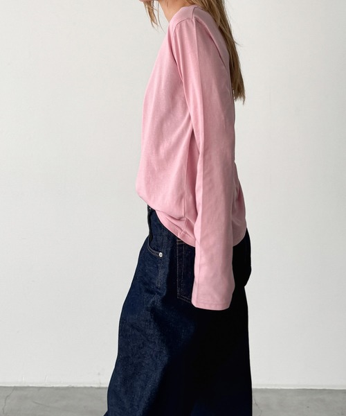 CANAL JEAN(キャナルジーン)の「El mar コットンクルーネックロンT(Tシャツ/カットソー・レディース・ブラック/ピンク/ホワイト・ONE SIZE)」の10枚目の写真