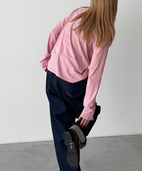 CANAL JEAN(キャナルジーン)の「El mar コットンクルーネックロンT(Tシャツ/カットソー・レディース・ブラック/ピンク/ホワイト・ONE SIZE)」の11枚目の写真