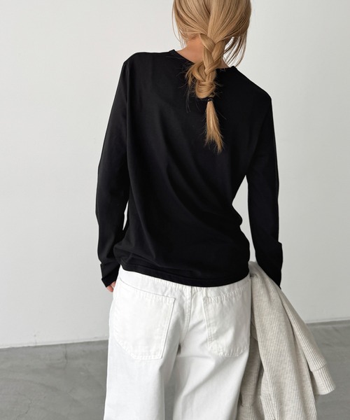 CANAL JEAN(キャナルジーン)の「El mar コットンクルーネックロンT(Tシャツ/カットソー・レディース・ブラック/ピンク/ホワイト・ONE SIZE)」の8枚目の写真