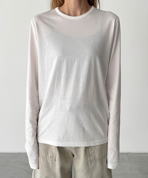 CANAL JEAN(キャナルジーン)の「El mar コットンクルーネックロンT(Tシャツ/カットソー・レディース・ブラック/ピンク/ホワイト・ONE SIZE)」の13枚目の写真