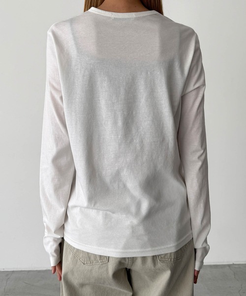 CANAL JEAN(キャナルジーン)の「El mar コットンクルーネックロンT(Tシャツ/カットソー・レディース・ブラック/ピンク/ホワイト・ONE SIZE)」の15枚目の写真