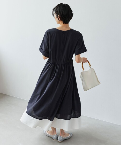 green label relaxing(グリーンレーベルリラクシング)の「Breeze Cool ワンピース マシンウォッシャブル 通気性 UVカット(ワンピース・レディース・ダークグレー/ベージュ/ネイビー・38/36)」の6枚目の写真