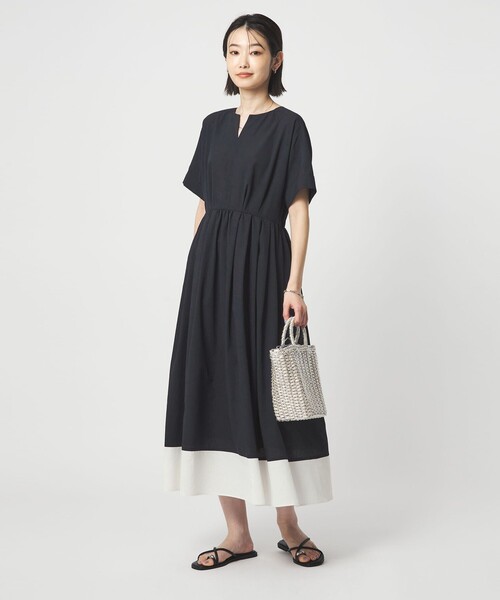green label relaxing(グリーンレーベルリラクシング)の「Breeze Cool ワンピース マシンウォッシャブル 通気性 UVカット(ワンピース・レディース・ダークグレー/ベージュ/ネイビー・38/36)」の12枚目の写真