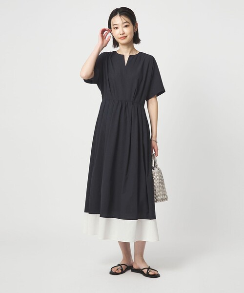 green label relaxing(グリーンレーベルリラクシング)の「Breeze Cool ワンピース マシンウォッシャブル 通気性 UVカット(ワンピース・レディース・ダークグレー/ベージュ/ネイビー・38/36)」の14枚目の写真
