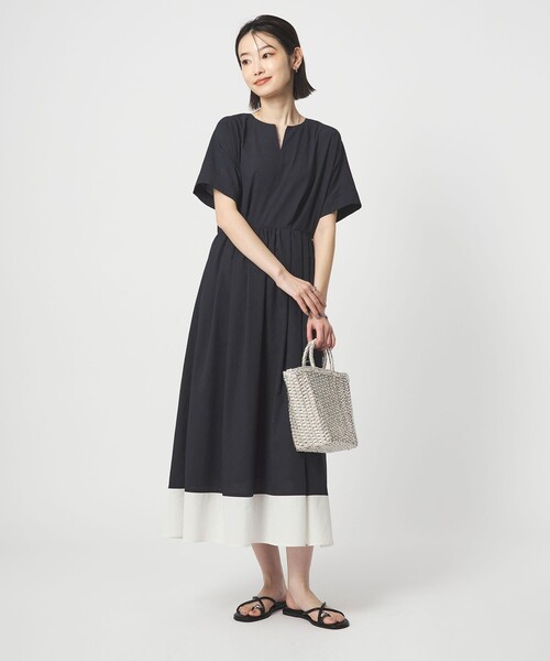 green label relaxing(グリーンレーベルリラクシング)の「Breeze Cool ワンピース マシンウォッシャブル 通気性 UVカット(ワンピース・レディース・ダークグレー/ベージュ/ネイビー・38/36)」の15枚目の写真