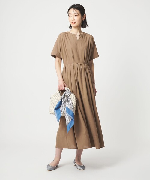 green label relaxing(グリーンレーベルリラクシング)の「Breeze Cool ワンピース マシンウォッシャブル 通気性 UVカット(ワンピース・レディース・ダークグレー/ベージュ/ネイビー・38/36)」の18枚目の写真