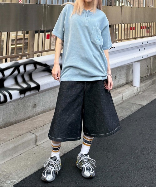 sedacle(セダクル)の「加工針抜きヘンリートップス(Tシャツ/カットソー・メンズ・チャコールグレー/ライトブルー・SMALL/LARGE/MEDIUM)」の21枚目の写真
