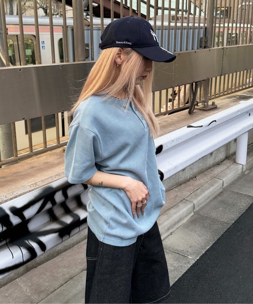 sedacle(セダクル)の「加工針抜きヘンリートップス(Tシャツ/カットソー・メンズ・チャコールグレー/ライトブルー・SMALL/LARGE/MEDIUM)」の18枚目の写真