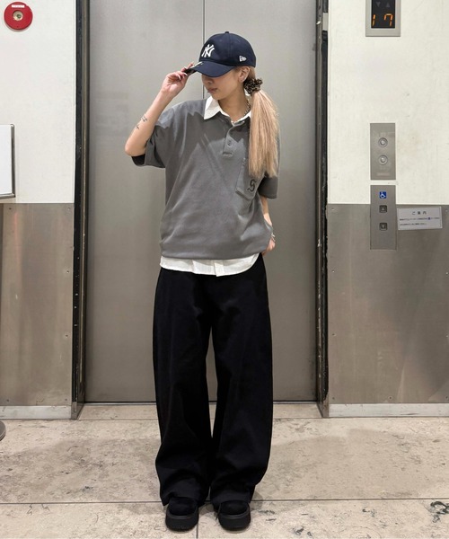 sedacle(セダクル)の「加工針抜きヘンリートップス(Tシャツ/カットソー・メンズ・チャコールグレー/ライトブルー・SMALL/LARGE/MEDIUM)」の10枚目の写真
