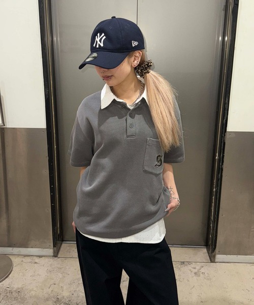 sedacle(セダクル)の「加工針抜きヘンリートップス(Tシャツ/カットソー・メンズ・チャコールグレー/ライトブルー・SMALL/LARGE/MEDIUM)」の4枚目の写真