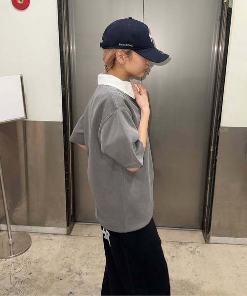 sedacle(セダクル)の「加工針抜きヘンリートップス(Tシャツ/カットソー・メンズ・チャコールグレー/ライトブルー・SMALL/LARGE/MEDIUM)」の7枚目の写真