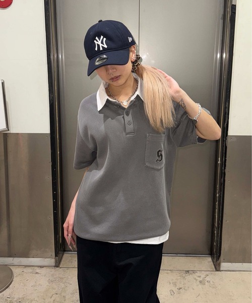 sedacle(セダクル)の「加工針抜きヘンリートップス(Tシャツ/カットソー・メンズ・チャコールグレー/ライトブルー・SMALL/LARGE/MEDIUM)」の8枚目の写真
