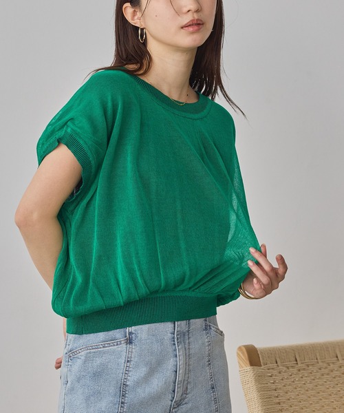 hunch(ハンチ)の「リバーシブル 配色ニット(ニット/セーター・レディース・グリーン系その他/グレー系その他/ベージュ・FREE)」の3枚目の写真
