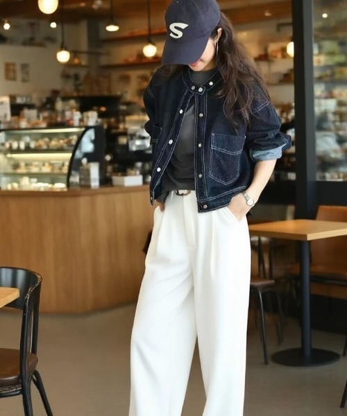 semplice(センプリチェ)の「スタンドカラー デニムジャケット(デニムジャケット・レディース・ブルー・M/S)」の6枚目の写真