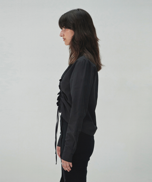 DIAGONAL(ダイアゴナル)の「STRING SHIRRING SHIRTS (black)(シャツ/ブラウス・レディース・その他・FREE)」の12枚目の写真