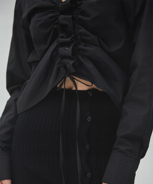 DIAGONAL(ダイアゴナル)の「STRING SHIRRING SHIRTS (black)(シャツ/ブラウス・レディース・その他・FREE)」の7枚目の写真