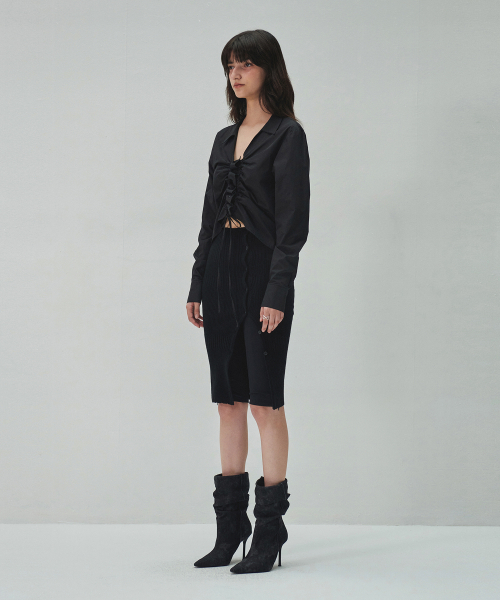 DIAGONAL(ダイアゴナル)の「STRING SHIRRING SHIRTS (black)(シャツ/ブラウス・レディース・その他・FREE)」の9枚目の写真