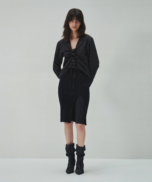 DIAGONAL(ダイアゴナル)の「STRING SHIRRING SHIRTS (black)(シャツ/ブラウス・レディース・その他・FREE)」の10枚目の写真