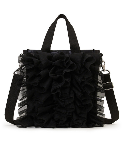 RUFFLE MINI N/S TOTE ブラックレースラッフル（ショルダーバッグ 
