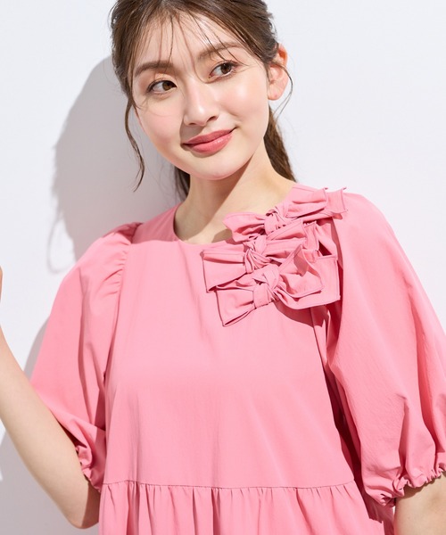 Rose Tiara(ローズティアラ)の「【接触冷感/UVカット/遮熱】ティアードマキシワンピース(ワンピース・レディース・ネイビー/ピンク/ブルー・38/42/46)」の10枚目の写真