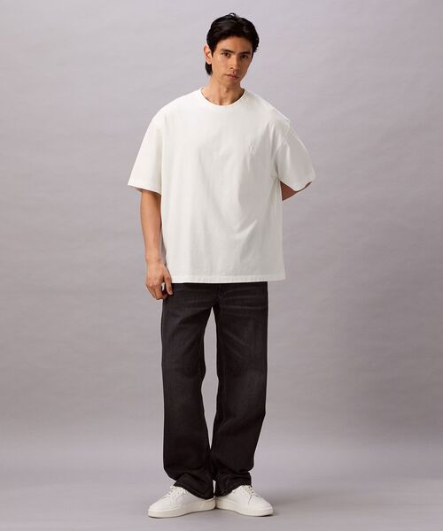 Calvin Klein(カルバン・クライン)の「リラックスピグメントダイTシャツ(Tシャツ/カットソー・メンズ・ダークブルー/オフホワイト/ブラック・S/M/L/XL)」の14枚目の写真