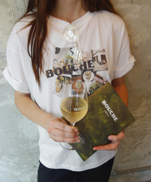 SLOBE IENA(スローブイエナ)の「BOUCHE SLOBE別注 LOGO TEE(Tシャツ/カットソー・レディース・オレンジ/ピンク/ホワイト・FREE)」の5枚目の写真