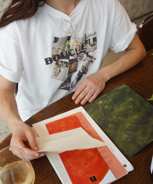 SLOBE IENA(スローブイエナ)の「BOUCHE SLOBE別注 LOGO TEE(Tシャツ/カットソー・レディース・オレンジ/ピンク/ホワイト・FREE)」の6枚目の写真
