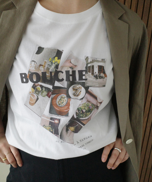 SLOBE IENA(スローブイエナ)の「BOUCHE SLOBE別注 LOGO TEE(Tシャツ/カットソー・レディース・オレンジ/ピンク/ホワイト・FREE)」の12枚目の写真