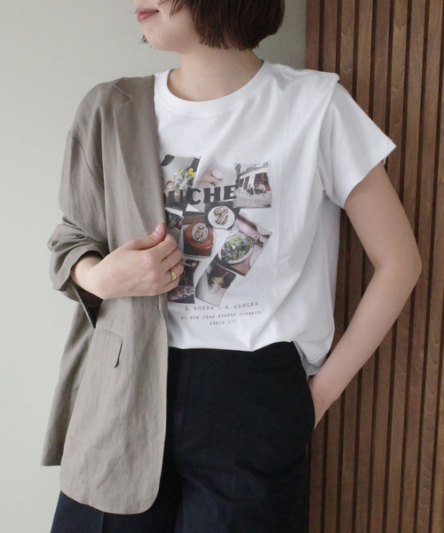 SLOBE IENA(スローブイエナ)の「BOUCHE SLOBE別注 LOGO TEE(Tシャツ/カットソー・レディース・オレンジ/ピンク/ホワイト・FREE)」の13枚目の写真