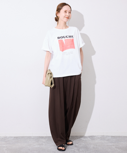 SLOBE IENA(スローブイエナ)の「BOUCHE SLOBE別注 LOGO TEE(Tシャツ/カットソー・レディース・オレンジ/ピンク/ホワイト・FREE)」の19枚目の写真