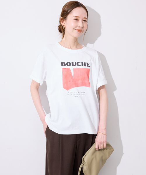 SLOBE IENA(スローブイエナ)の「BOUCHE SLOBE別注 LOGO TEE(Tシャツ/カットソー・レディース・オレンジ/ピンク/ホワイト・FREE)」の22枚目の写真