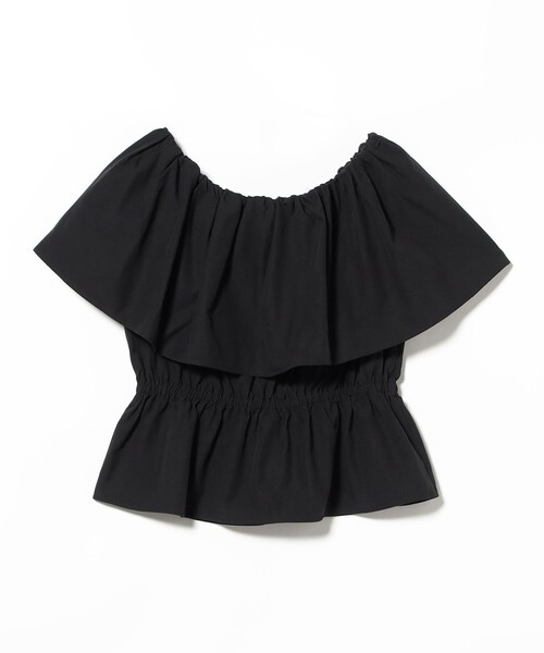 Ray BEAMS(レイビームス)の「【7/31値下げ】ケープ カラー オフショルダー ブラウス(シャツ/ブラウス・レディース・ブラック/ホワイト・ONE SIZE)」の5枚目の写真