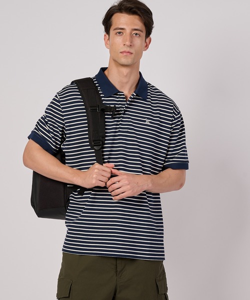 Eddie Bauer(エディーバウアー)の「ボーダー フィールド 半袖ポロシャツ(ポロシャツ・メンズ・ブラウン/ネイビー/ワインレッド・XXL/XL/L/M/S)」の1枚目の写真