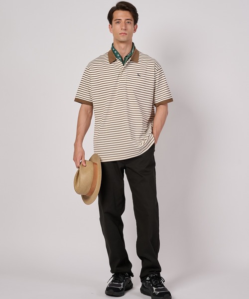 Eddie Bauer(エディーバウアー)の「ボーダー フィールド 半袖ポロシャツ(ポロシャツ・メンズ・ブラウン/ネイビー/ワインレッド・XXL/XL/L/M/S)」の4枚目の写真