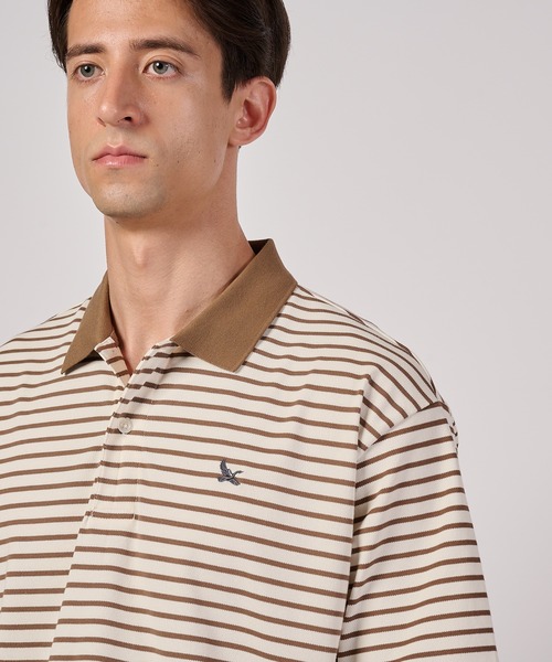 Eddie Bauer(エディーバウアー)の「ボーダー フィールド 半袖ポロシャツ(ポロシャツ・メンズ・ブラウン/ネイビー/ワインレッド・XXL/XL/L/M/S)」の13枚目の写真