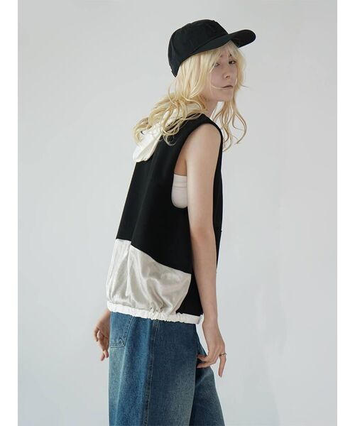 :ETHROF（イーサオブ）の「SLEEVELESS ZIP-UP HOODIE（ベスト・レディース・ブラック/ライトグレー・MEDIUM）」の9枚目の写真