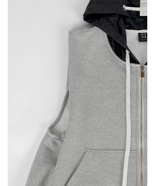 :ETHROF（イーサオブ）の「SLEEVELESS ZIP-UP HOODIE（ベスト・レディース・ブラック/ライトグレー・MEDIUM）」の17枚目の写真