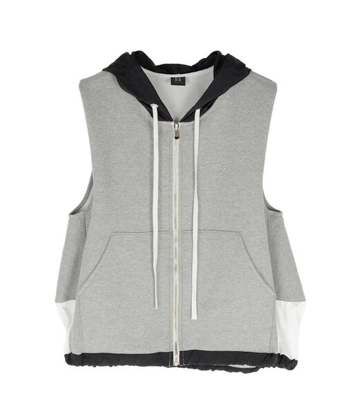 :ETHROF（イーサオブ）の「SLEEVELESS ZIP-UP HOODIE（ベスト・レディース・ブラック/ライトグレー・MEDIUM）」の12枚目の写真