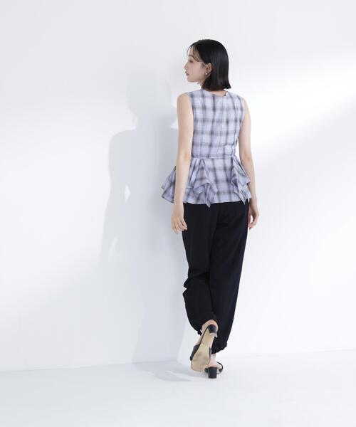 NATURAL BEAUTY BASIC(ナチュラルビューティーベーシック)の「チェックペプラムブラウス(シャツ/ブラウス・レディース・パープル系その他/ホワイト系その他/ブラック系その他2・フリ-)」の19枚目の写真