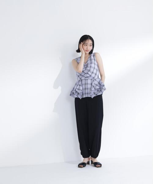 NATURAL BEAUTY BASIC(ナチュラルビューティーベーシック)の「チェックペプラムブラウス(シャツ/ブラウス・レディース・パープル系その他/ホワイト系その他/ブラック系その他2・フリ-)」の21枚目の写真