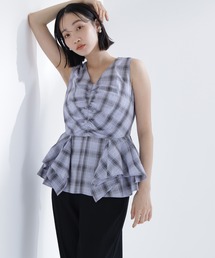 NATURAL BEAUTY BASIC | チェックペプラムブラウス(シャツ/ブラウス)