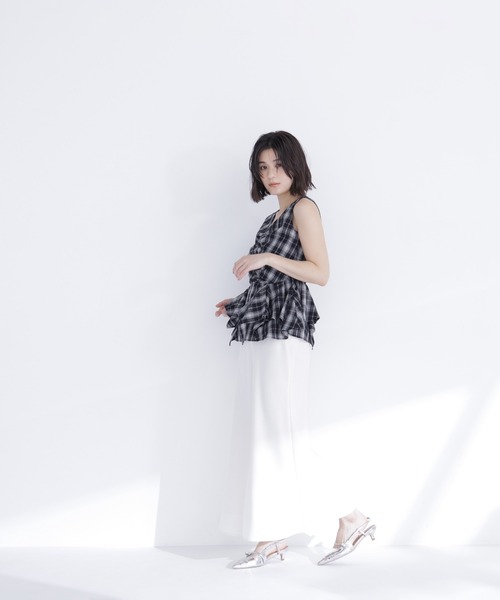 NATURAL BEAUTY BASIC(ナチュラルビューティーベーシック)の「チェックペプラムブラウス(シャツ/ブラウス・レディース・パープル系その他/ホワイト系その他/ブラック系その他2・フリ-)」の10枚目の写真
