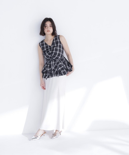 NATURAL BEAUTY BASIC(ナチュラルビューティーベーシック)の「チェックペプラムブラウス(シャツ/ブラウス・レディース・パープル系その他/ホワイト系その他/ブラック系その他2・フリ-)」の14枚目の写真