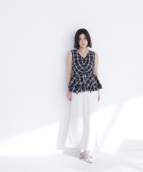 NATURAL BEAUTY BASIC(ナチュラルビューティーベーシック)の「チェックペプラムブラウス(シャツ/ブラウス・レディース・パープル系その他/ホワイト系その他/ブラック系その他2・フリ-)」の16枚目の写真