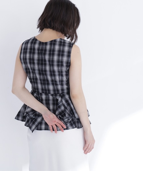 NATURAL BEAUTY BASIC(ナチュラルビューティーベーシック)の「チェックペプラムブラウス(シャツ/ブラウス・レディース・パープル系その他/ホワイト系その他/ブラック系その他2・フリ-)」の17枚目の写真