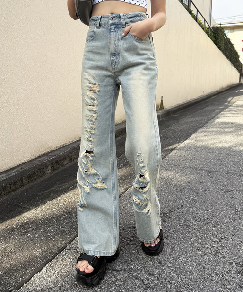 SPIRALGIRL（スパイラルガール）の「Mynaradox Avenデニムパンツ（デニムパンツ・レディース・ブラック/ブルー・SMALL/MEDIUM）」の7枚目の写真