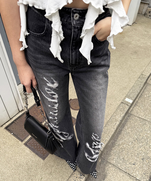 SPIRALGIRL（スパイラルガール）の「Mynaradox Avenデニムパンツ（デニムパンツ・レディース・ブラック/ブルー・SMALL/MEDIUM）」の15枚目の写真