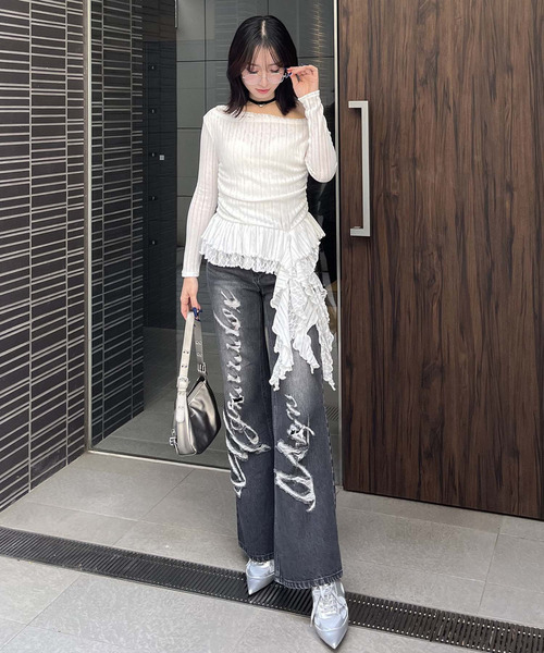 SPIRALGIRL（スパイラルガール）の「Mynaradox Avenデニムパンツ（デニムパンツ・レディース・ブラック/ブルー・SMALL/MEDIUM）」の14枚目の写真