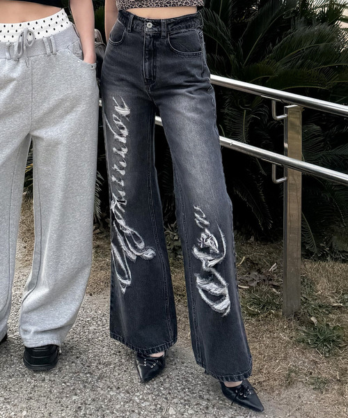 SPIRALGIRL（スパイラルガール）の「Mynaradox Avenデニムパンツ（デニムパンツ・レディース・ブラック/ブルー・SMALL/MEDIUM）」の11枚目の写真