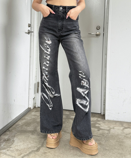 SPIRALGIRL（スパイラルガール）の「Mynaradox Avenデニムパンツ（デニムパンツ・レディース・ブラック/ブルー・SMALL/MEDIUM）」の10枚目の写真